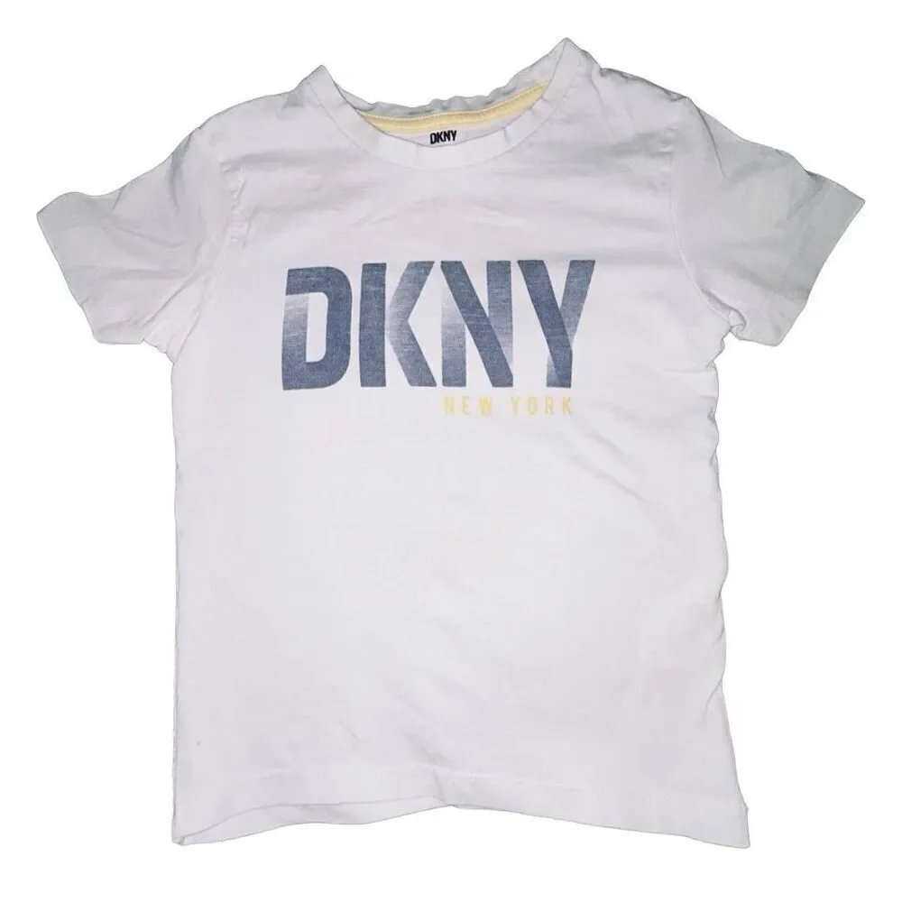 DKNY T-Shirt Youth Boy Size 6 Logo Spellout